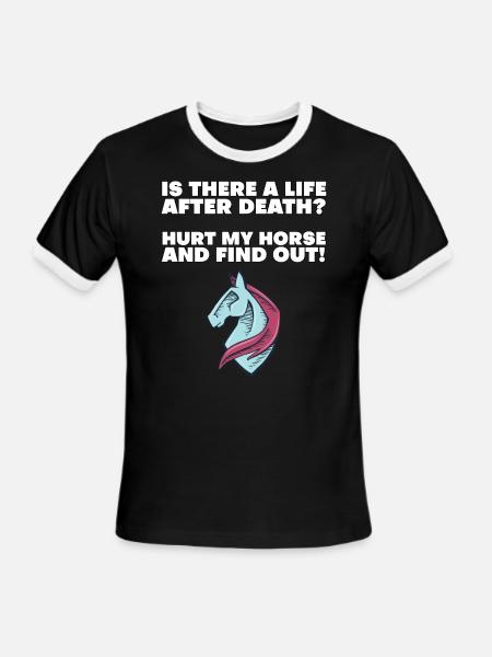 Horses Love Riders Horse Lovers Slogan Stable - Men's Ringer T-Shirt - black/white