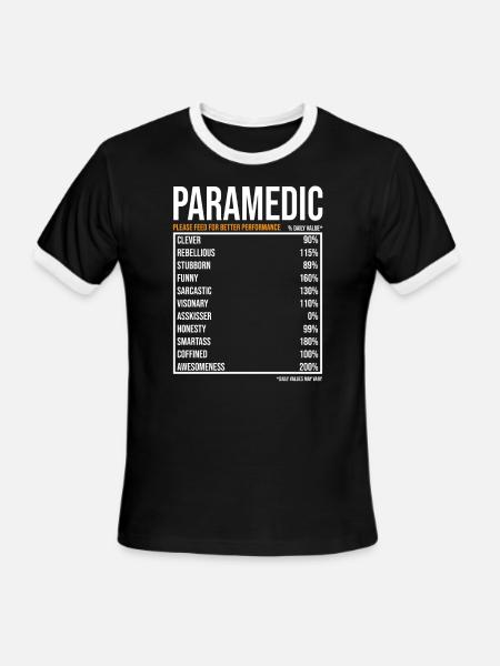 Paramedic Daily Value funny Paramedic - Men's Ringer T-Shirt - black/white