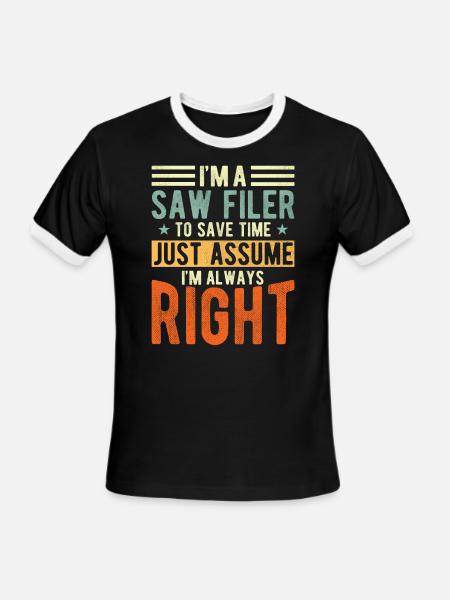 Saw Filer - Men's Ringer T-Shirt - black/white