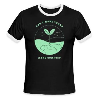 Don't Make Trash Make Compost - Men's Ringer T-Shirt - black/white - Front - Jackson (183cm)