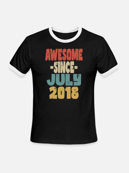 Awesome July 2018 - Men's Ringer T-Shirt - black/white