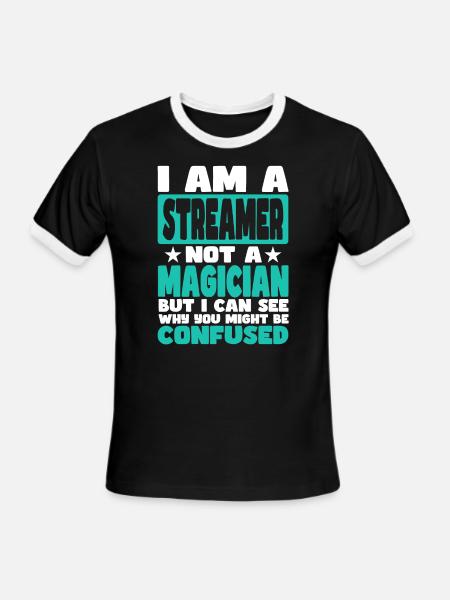Streamer - Men's Ringer T-Shirt - black/white