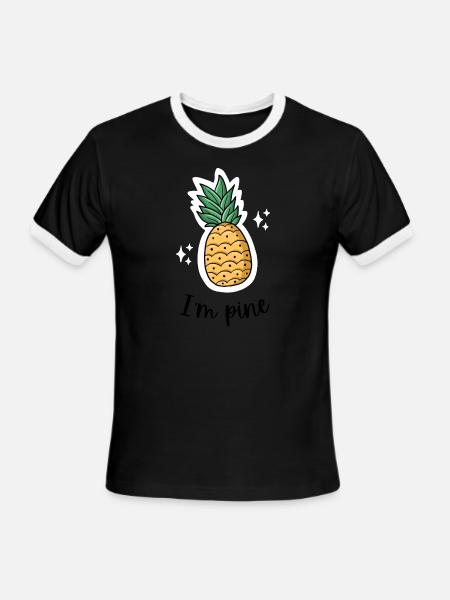 I'm pine - Men's Ringer T-Shirt - black/white