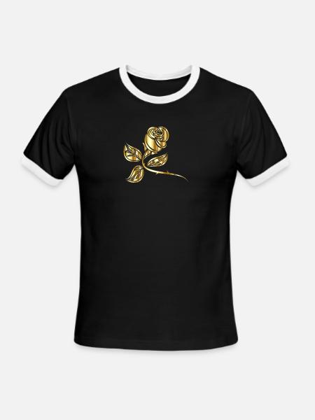Gold Rose - Men's Ringer T-Shirt - black/white