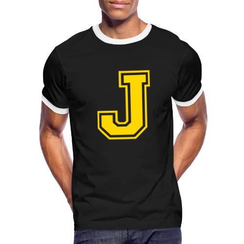 Letter J – Capital Athletic Alphabet Monogram - Men's Ringer T-Shirt