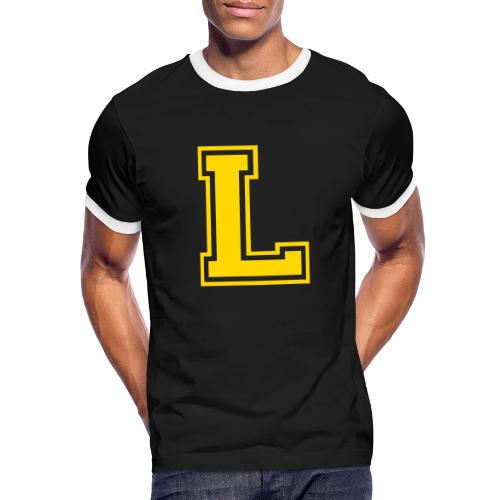 Letter L – Capital Athletic Alphabet Monogram - Men's Ringer T-Shirt