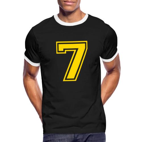 Number 7 in a classic athletic collegiate font - Men's Ringer T-Shirt