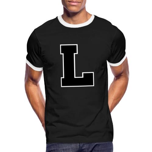 Varsity Letter L Athletic Monogram - Men's Ringer T-Shirt
