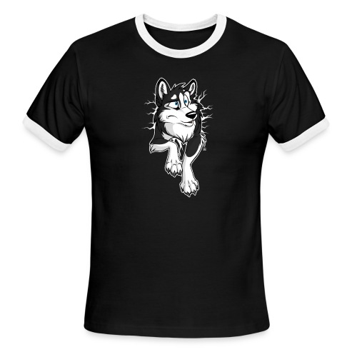 STUCK Husky Black (double-sided) - Men's Ringer T-Shirt
