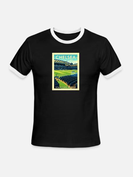 Stamford Bridge Stadium - Men's Ringer T-Shirt - black/white