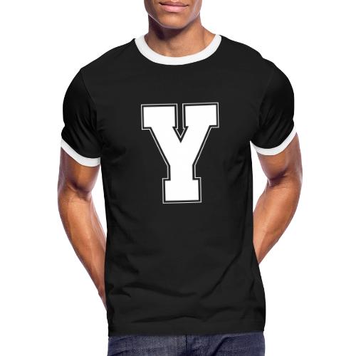 White Letter Y – Varsity Alphabet Monogram - Men's Ringer T-Shirt