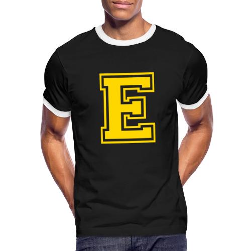 Letter E – Capital Athletic Alphabet Monogram - Men's Ringer T-Shirt