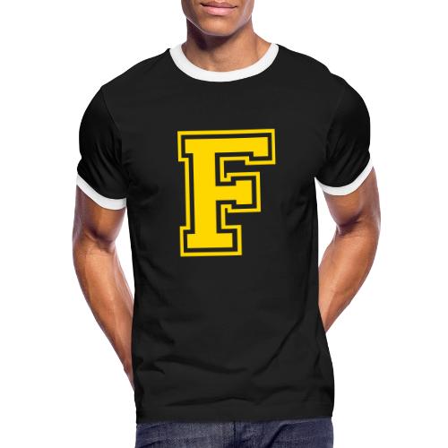 Letter F – Capital Athletic Alphabet Monogram - Men's Ringer T-Shirt