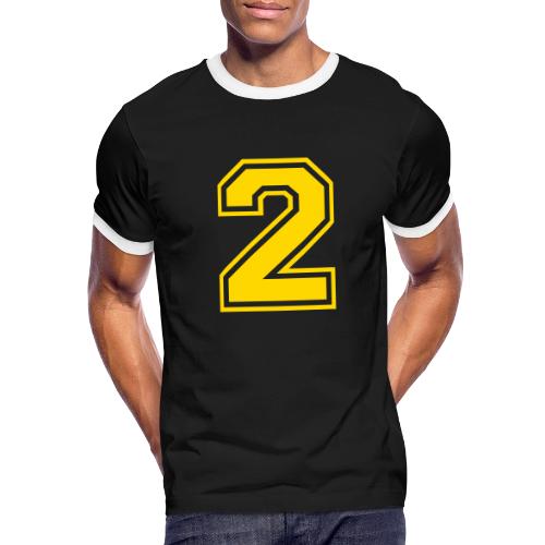 Number 2 in a classic athletic collegiate font - Men's Ringer T-Shirt