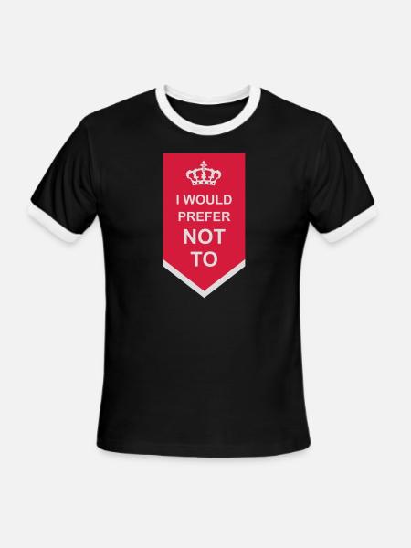 I prefer not to - Men's Ringer T-Shirt - black/white