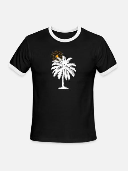 Coconut Tree - Men's Ringer T-Shirt - black/white