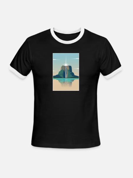 Angel Falls Sunrise - Men's Ringer T-Shirt - black/white