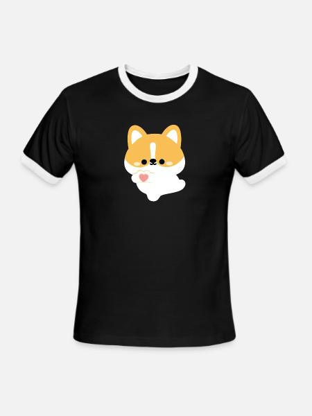 Love Corgi - Men's Ringer T-Shirt - black/white