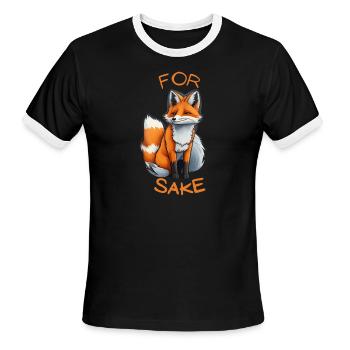 Oh For Fox Sake - Men's Ringer T-Shirt - black/white - Front - Jackson (183cm)