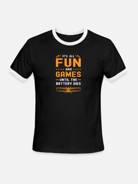 RC Plane Model Airplane Aircraft - Men's Ringer T-Shirt - black/white