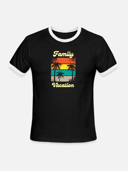 Retro Family Vacation - Men's Ringer T-Shirt - black/white