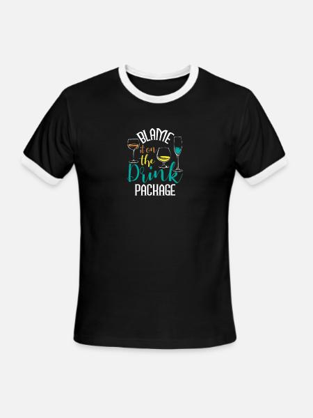 Blame It On The Drink Package Cruising Lover - Men's Ringer T-Shirt - black/white