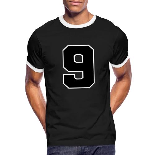 Varsity Number 9 Athletic Font - Men's Ringer T-Shirt