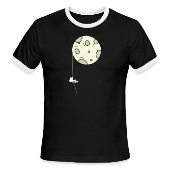 Moon Climber - Men's Ringer T-Shirt - black/white - Front - Jackson (183cm)