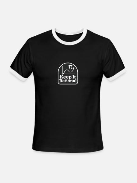 Keep It Rational Patch - Men's Ringer T-Shirt - black/white