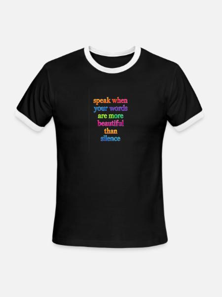 Speak When Words Are Beautiful - Men's Ringer T-Shirt - black/white