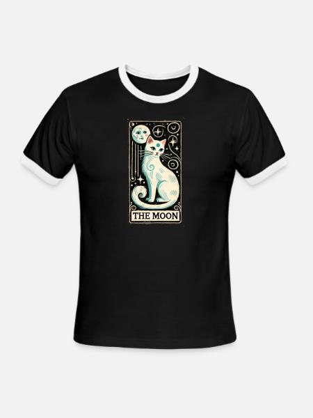 The Moon Tarot - Men's Ringer T-Shirt - black/white