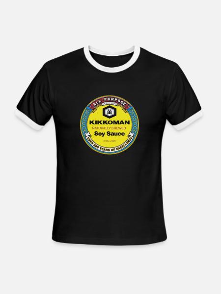 Kikkoman Soy Sauce - Men's Ringer T-Shirt - black/white