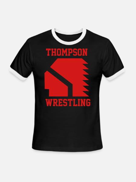 Thompson High School Wrestling (Vision Quest) - Men's Ringer T-Shirt - black/white
