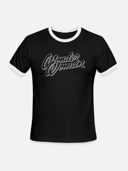Wonder Woman Typography - Men's Ringer T-Shirt - black/white