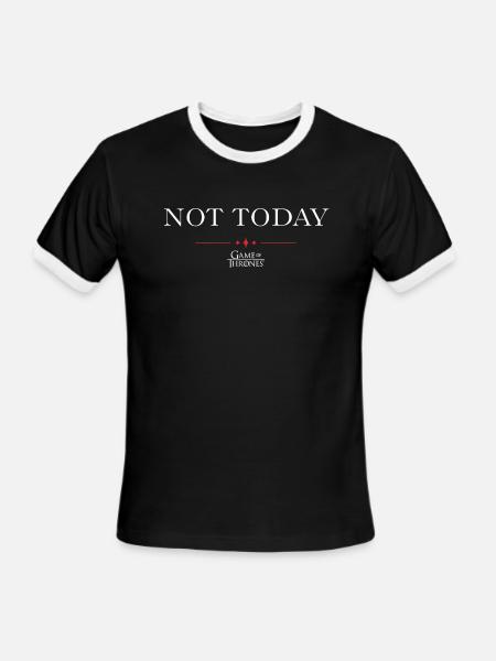Game Of Thrones Not Today Quote - Men's Ringer T-Shirt - black/white