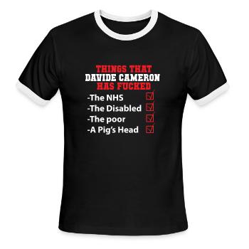 Things That davide cameron - Men's Ringer T-Shirt - black/white - Front - Jackson (183cm)