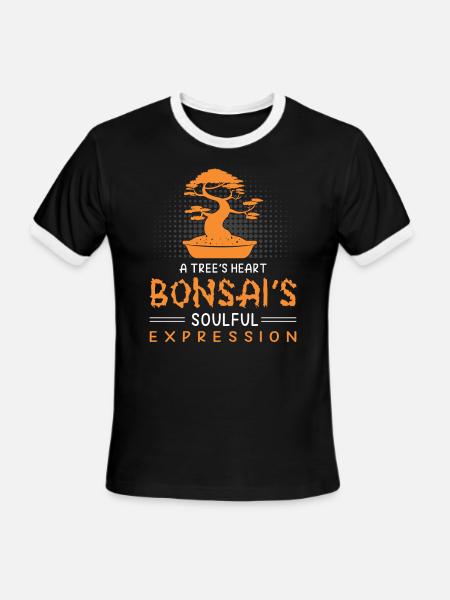Bonsai Tree - Men's Ringer T-Shirt - black/white