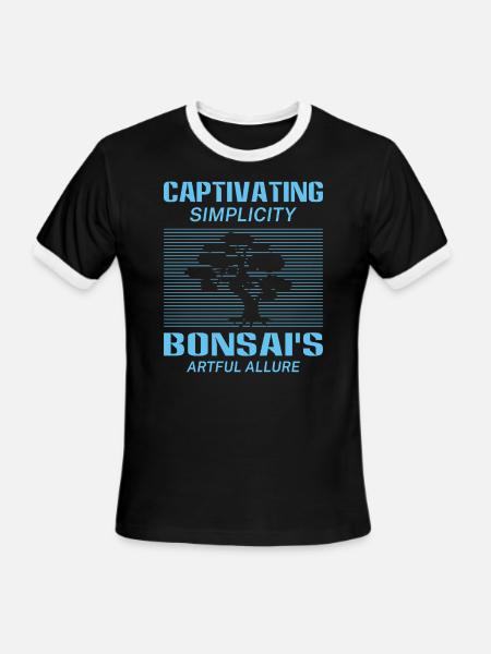 Bonsai Tree - Men's Ringer T-Shirt - black/white