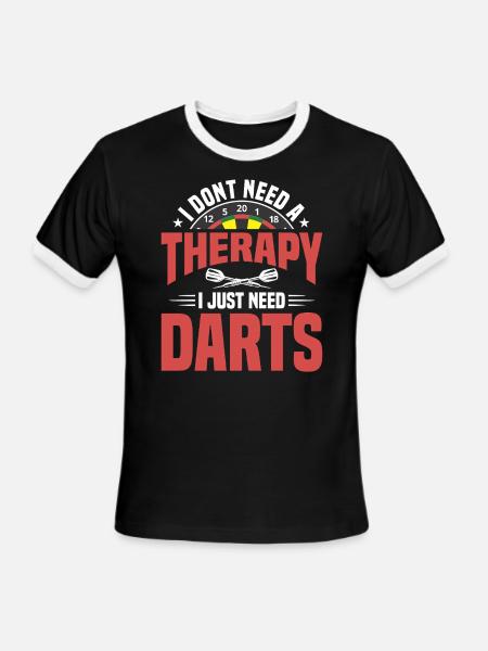 Darts Dart Player - Men's Ringer T-Shirt - black/white