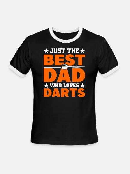 Darts Dart Player - Men's Ringer T-Shirt - black/white