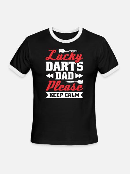 Darts Dart Player - Men's Ringer T-Shirt - black/white