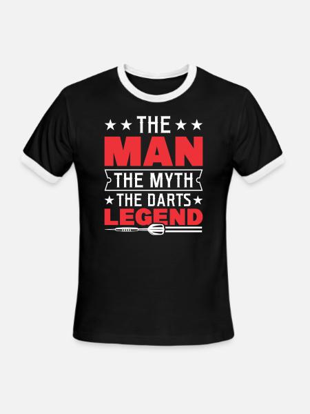 Darts Dart Player - Men's Ringer T-Shirt - black/white