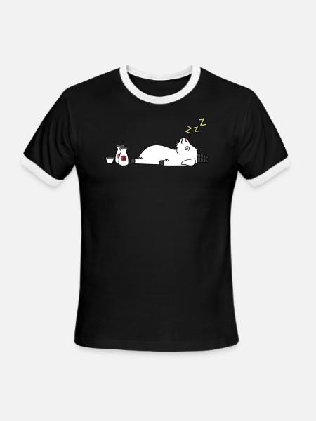Goat Sake Drunk - Men's Ringer T-Shirt - black/white