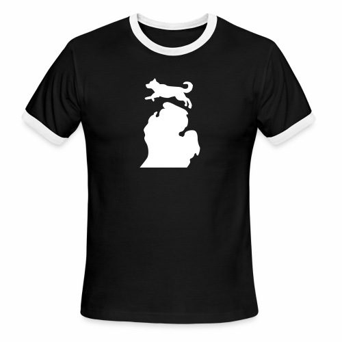 Bark Michigan Husky - Michigan Tech Colors - Men's Ringer T-Shirt
