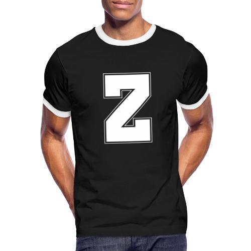 White Letter Z – Varsity Alphabet Monogram - Men's Ringer T-Shirt