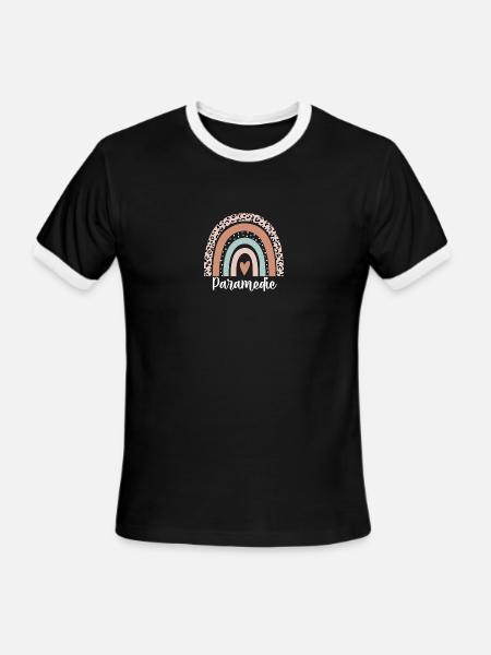 Paramedic Rainbow Leopard Funny Paramedic - Men's Ringer T-Shirt - black/white