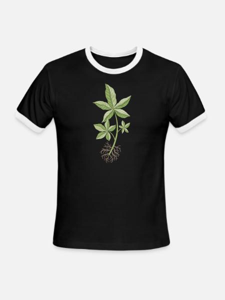 Money Tree Cutting - Men's Ringer T-Shirt - black/white