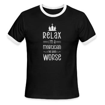 Gravedigger Cemetery Dark Humor - Men's Ringer T-Shirt - black/white - Front - Jackson (183cm)
