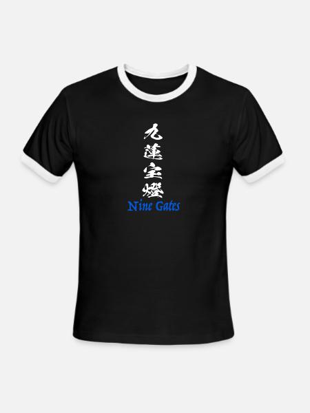 Nine Gates Chuuren Poutou Rare Mahjong Hand KANJI - Men's Ringer T-Shirt - black/white