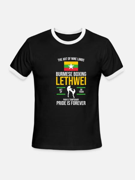 The Art Of Nine Limbs Burmese Boxing - Men's Ringer T-Shirt - black/white